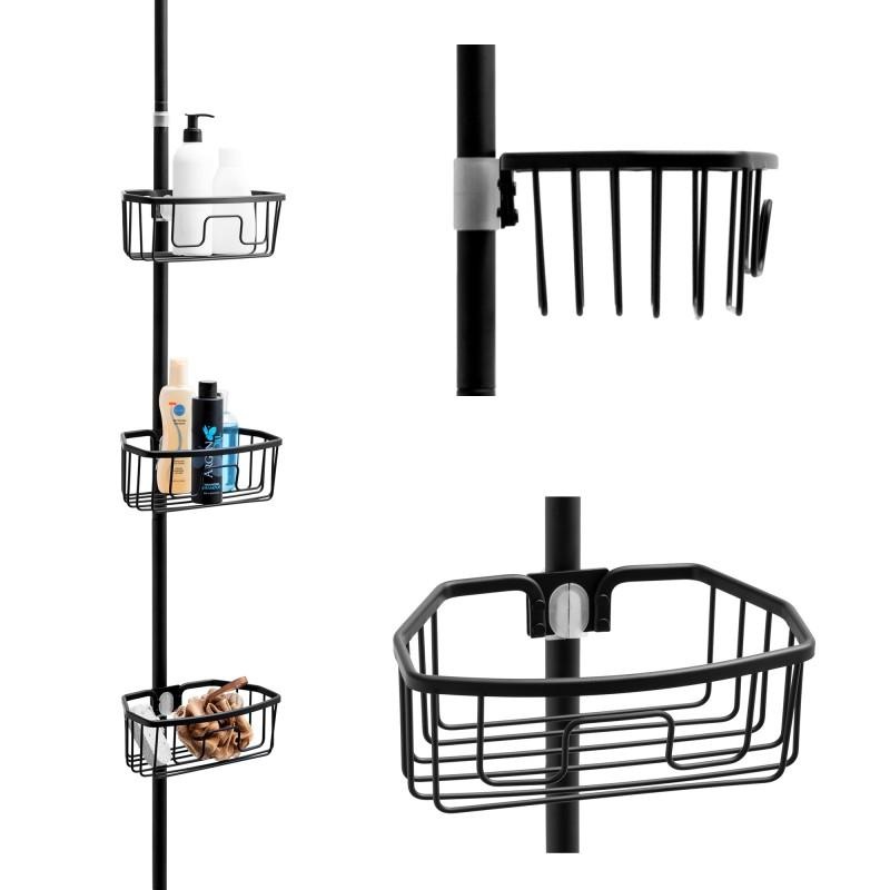 Telescopische doucherek - zwart - 3 niveaus