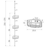 Telescopische doucherek - zwart - 3 niveaus