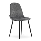 ASTI velvet stoelen - set van 4 eetkamerstoelen - donkergrijs