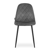 ASTI velvet stoelen - set van 4 eetkamerstoelen - donkergrijs