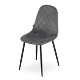 ASTI velvet stoelen - set van 4 eetkamerstoelen - donkergrijs