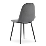 ASTI velvet stoelen - set van 4 eetkamerstoelen - donkergrijs
