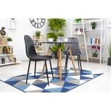 ASTI velvet stoelen - set van 4 eetkamerstoelen - donkergrijs