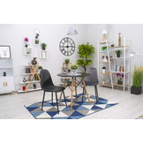 ASTI velvet stoelen - set van 4 eetkamerstoelen - donkergrijs