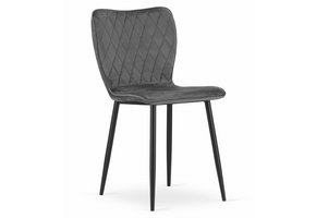 Fox velvet stoel - set van 4 eetkamerstoelen - donkergrijs