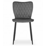 Fox velvet stoel - set van 4 eetkamerstoelen - donkergrijs