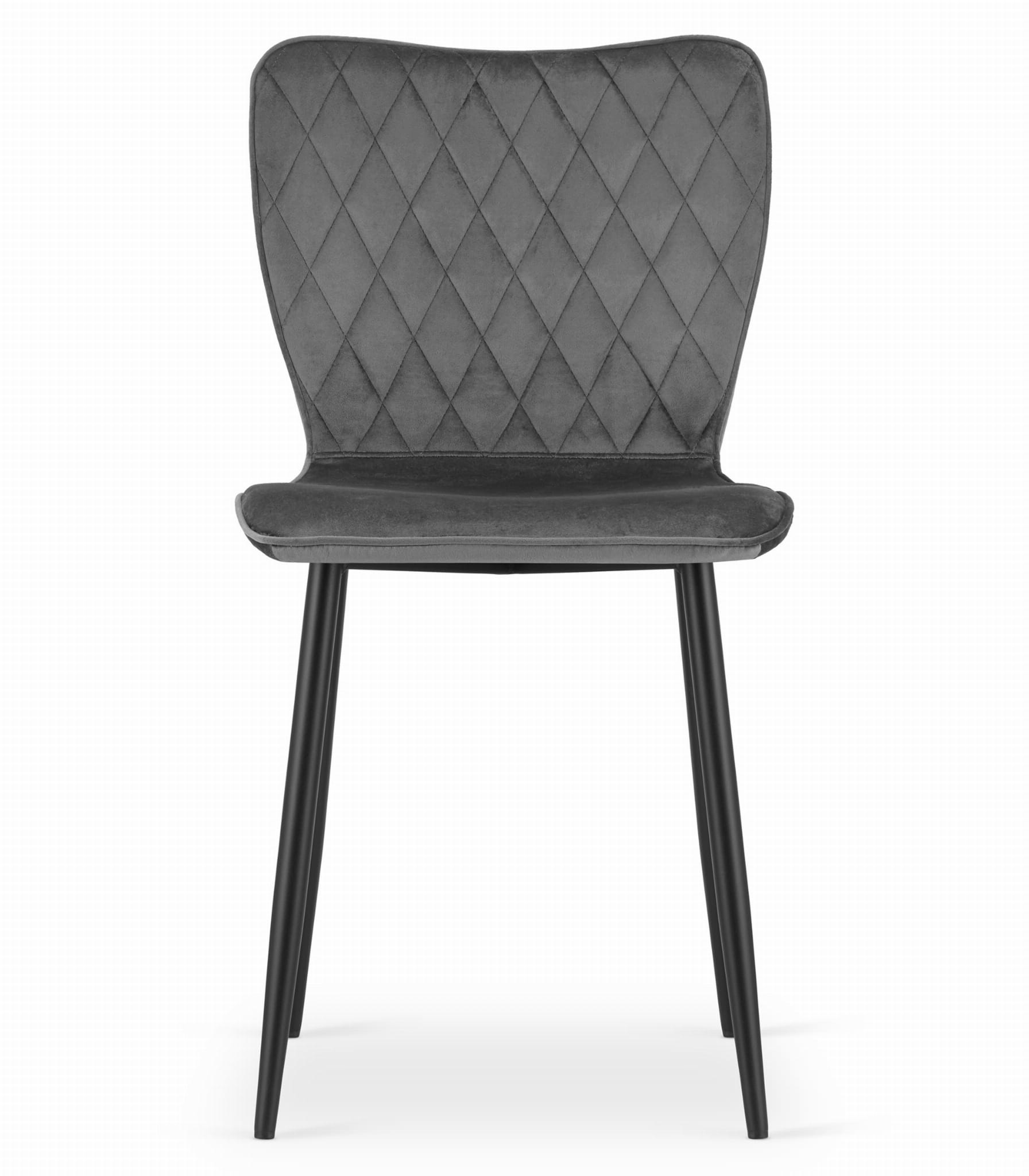 Fox velvet stoel - set van 4 eetkamerstoelen - donkergrijs