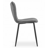 Fox velvet stoel - set van 4 eetkamerstoelen - donkergrijs