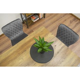 Fox velvet stoel - set van 4 eetkamerstoelen - donkergrijs