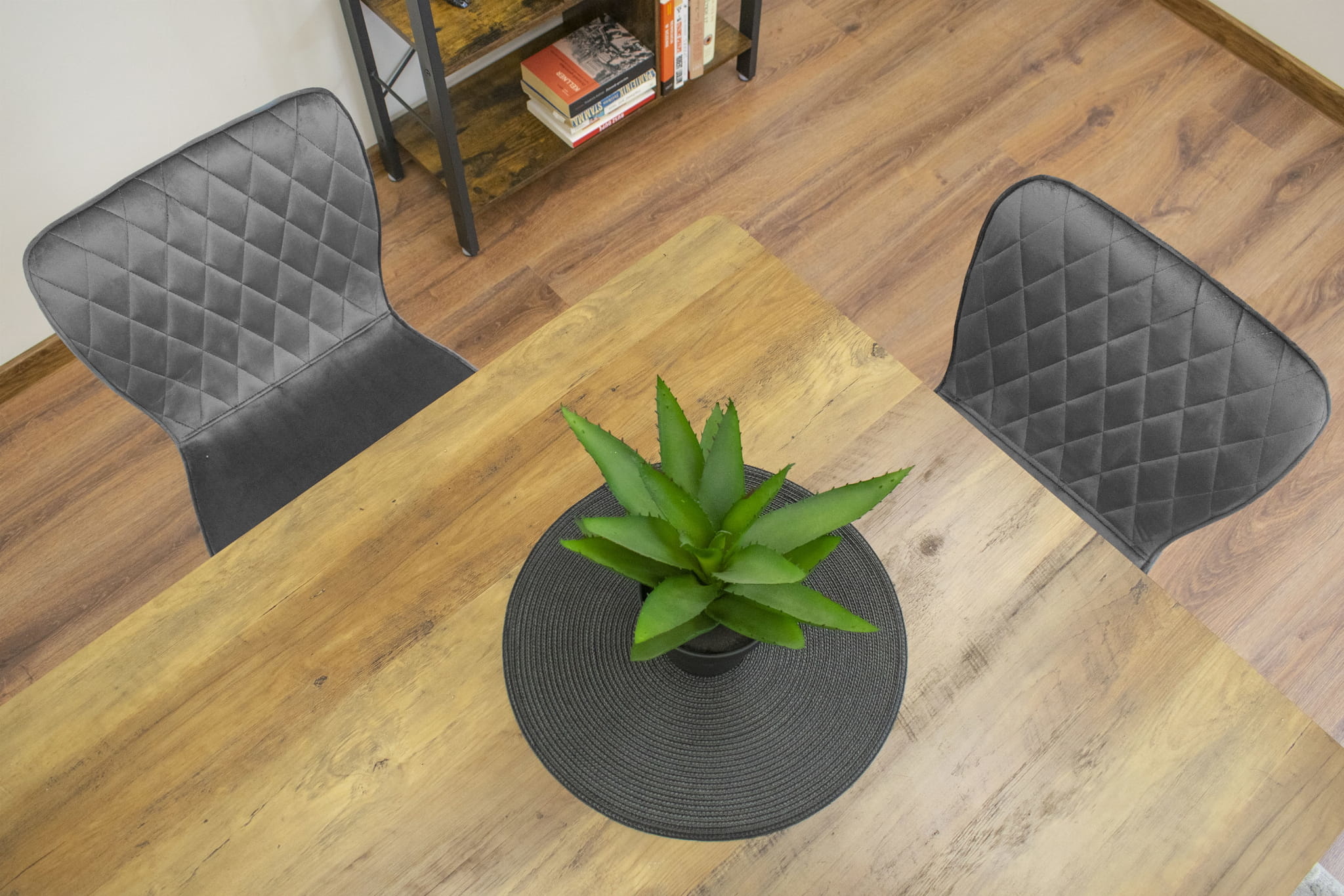 Fox velvet stoel - set van 4 eetkamerstoelen - donkergrijs