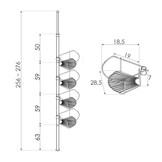 Telescopische doucherek - zwart - 4 niveaus