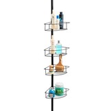 Telescopische doucherek - zwart - 4 niveaus