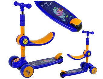 Driewieler kinderstep - met zitje - blauw oranje - tot 30 kg