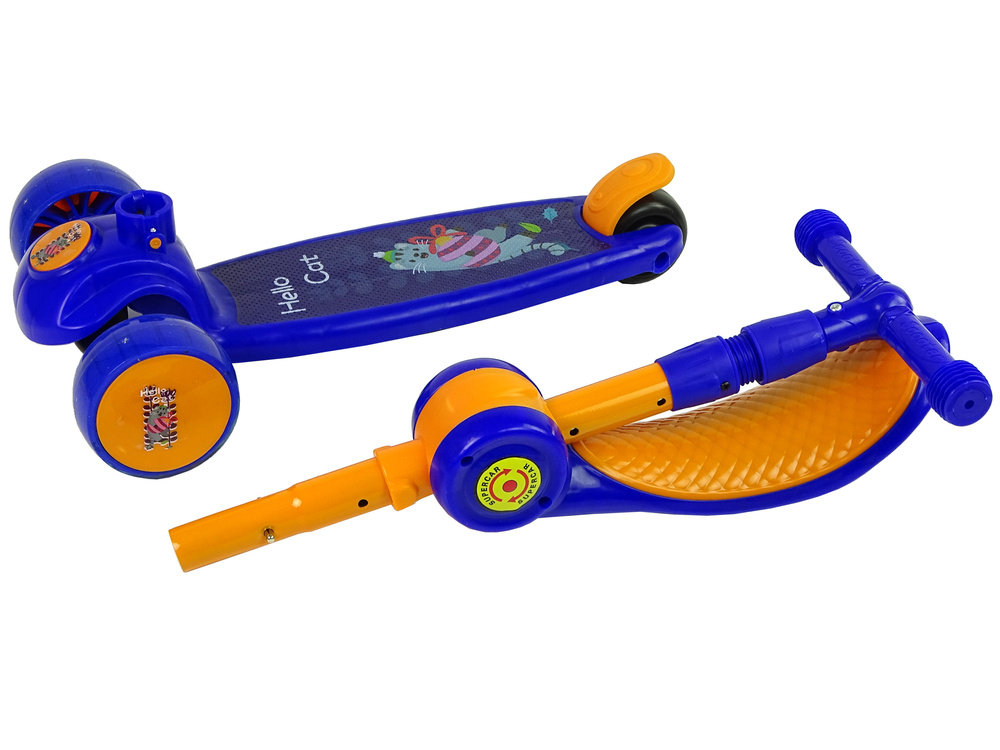 Driewieler kinderstep - met zitje - blauw oranje - tot 30 kg