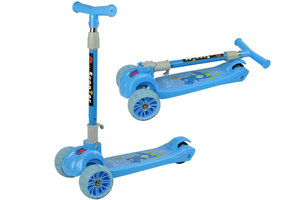 Driewieler kinderstep - met led verlichting - blauwe krokodillen