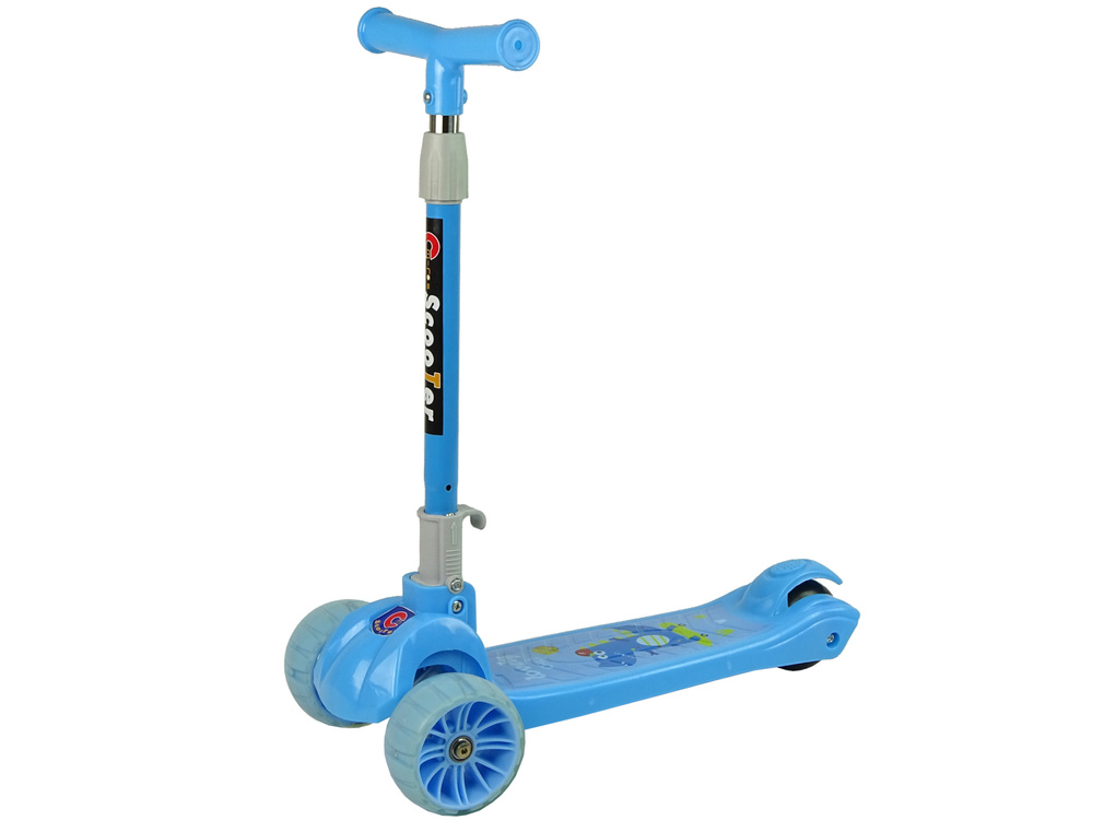 Driewieler kinderstep - met led verlichting - blauwe krokodillen