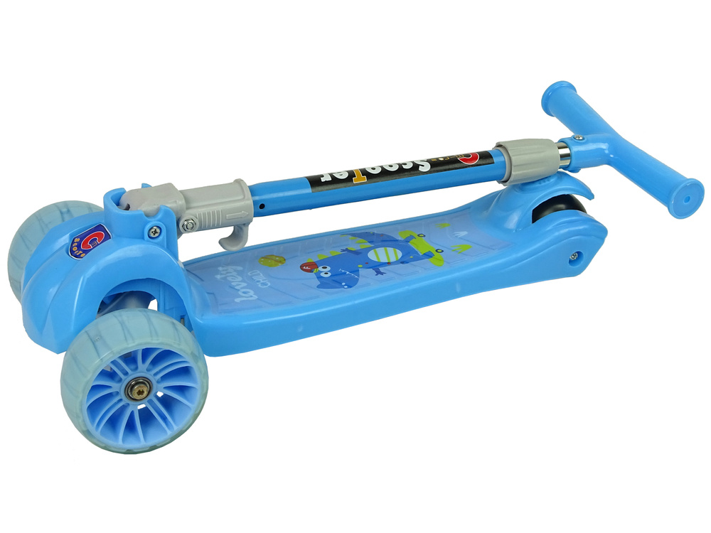 Driewieler kinderstep - met led verlichting - blauwe krokodillen