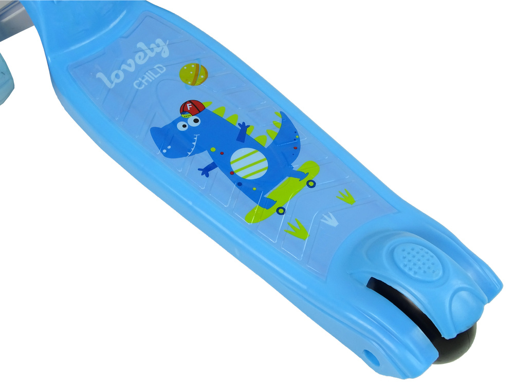 Driewieler kinderstep - met led verlichting - blauwe krokodillen