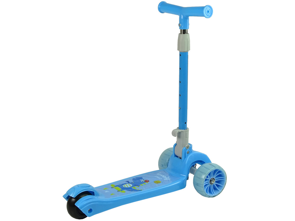 Driewieler kinderstep - met led verlichting - blauwe krokodillen