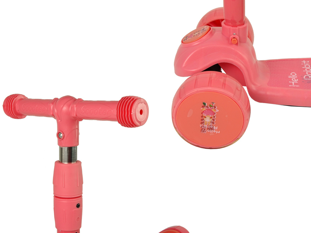 Driewieler kinderstep - met zitje - roze - konijn - tot 30 kg