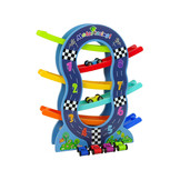 Houten racebaan - 4 speelgoedautos - getallen leren - 30x8x33 cm