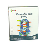 Houten racebaan - 4 speelgoedautos - getallen leren - 30x8x33 cm