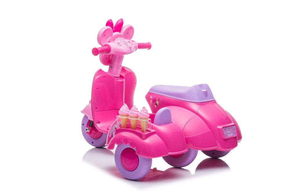 Kinder scooter - roze - met zijspan - elektrisch - max. 30kg