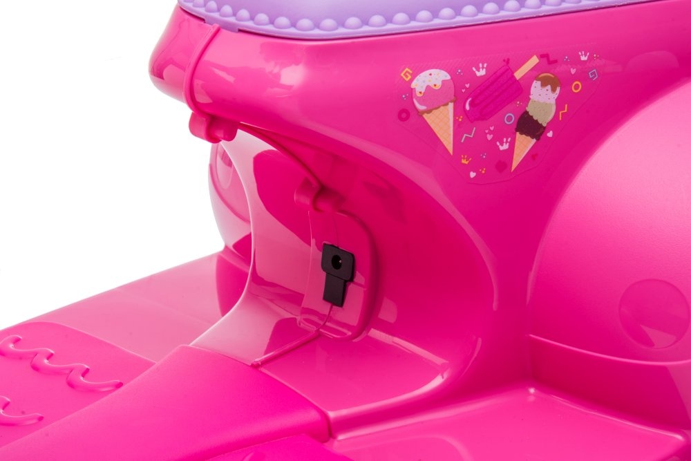 Kinder scooter - roze - met zijspan - elektrisch - max. 30kg