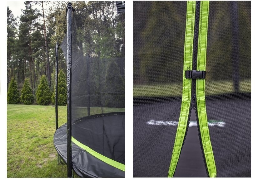 Trampoline - 244 cm - groen zwart - veiligheidsnet - tot 100kg