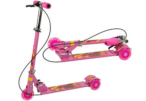 Kinderstep 3 wielen - met handrem - max.gewicht 30kg - roze