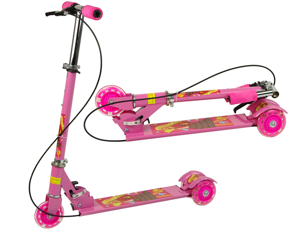 Kinderstep 3 wielen - met handrem - max.gewicht 30kg - roze