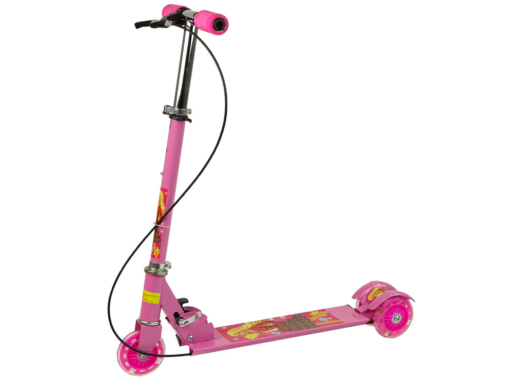 Kinderstep 3 wielen - met handrem - max.gewicht 30kg - roze