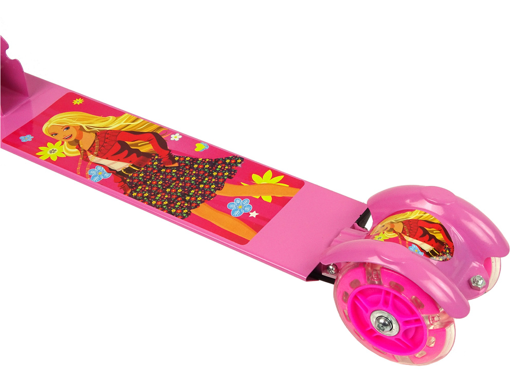 Kinderstep 3 wielen - met handrem - max.gewicht 30kg - roze