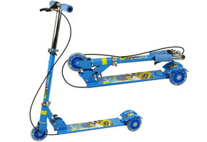 Kinderstep 3 wielen - met handrem- max.gewicht 30kg - blauw