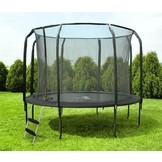 Trampoline - 305 cm - met net en ladder - tot 150 kg - zwart