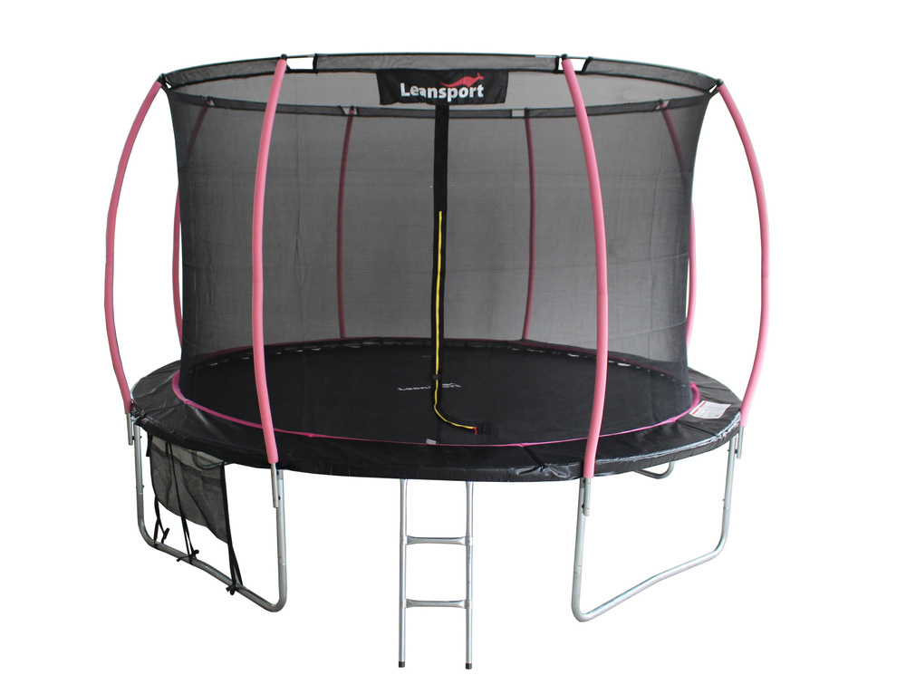 Trampoline - 183 cm - roze zwart - veiligheidsnet - tot 50kg