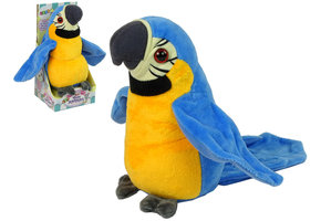 Pratende papegaai - geel blauw - 20 cm