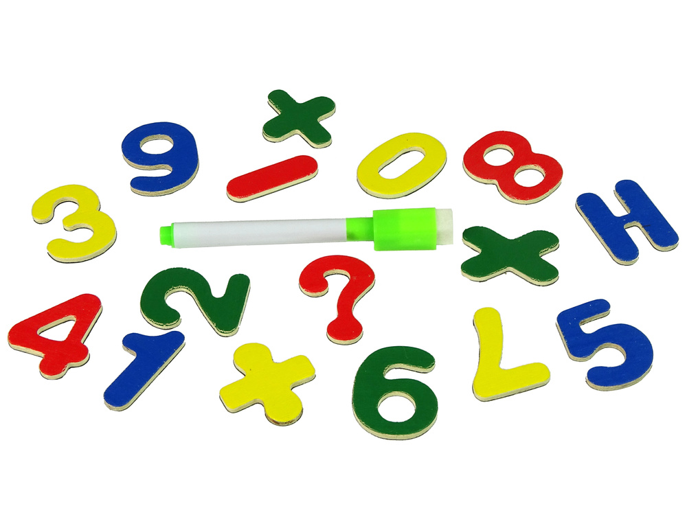 Educatief bord - hout- alfabet - cijfers - magneten - roze