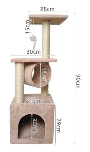 Kleine krabpaal - 4 platformen - melk roze - 90 x 35 cm