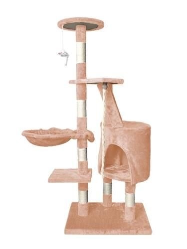 Grote krabpaal - 5 platformen - melk roze - <br />
118 x 49 cm