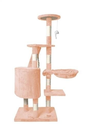 Grote krabpaal - 5 platformen - melk roze - <br />
118 x 49 cm