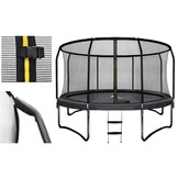 Trampoline - 366 cm - met net en ladder - tot 150 kg - zwart