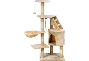 Krabpaal kattenboom XXL 117 x 79 x 50 cm beige
