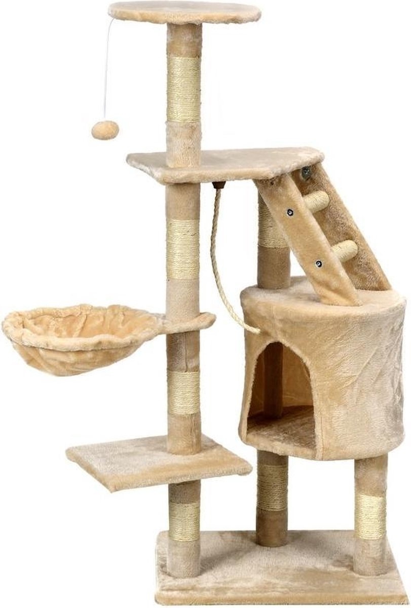 Krabpaal kattenboom XXL 117 x 79 x 50 cm beige