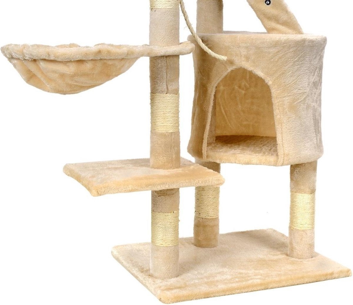 Krabpaal kattenboom XXL 117 x 79 x 50 cm beige