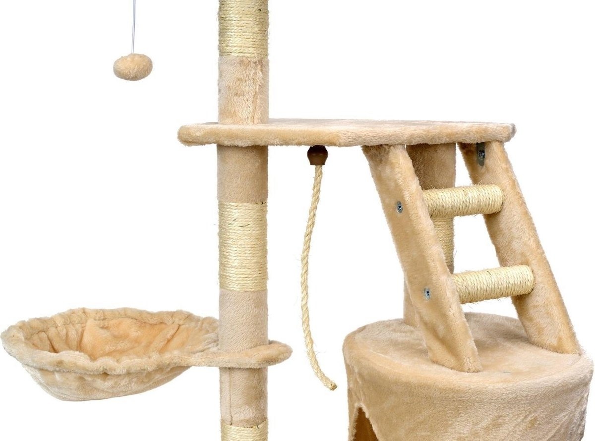 Krabpaal kattenboom XXL 117 x 79 x 50 cm beige