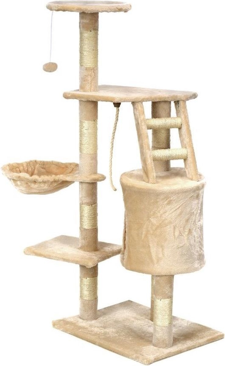 Krabpaal kattenboom XXL 117 x 79 x 50 cm beige