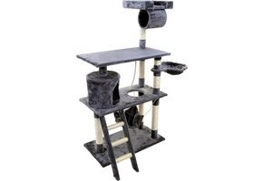 Krabpaal kattenboom XXL 140 x 105 x 49 cm grijs