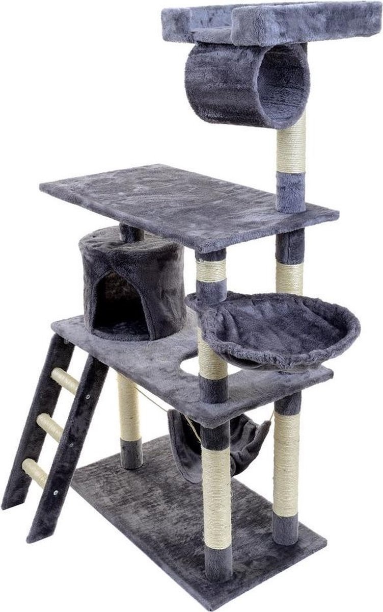Krabpaal kattenboom XXL 140 x 105 x 49 cm grijs