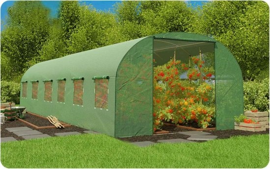 Kweektent 3x6 meter - buiten - 18m2 oppervlakte - met ritssluiting